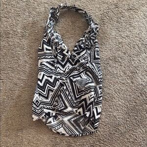 Heart Soul Black and White Ruffled Asymmetrical Tank Top- will negotiate!